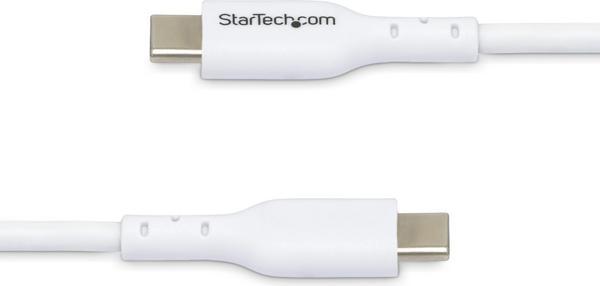 StarTech.com Câble de Charge USB-C de 3m, Charge et Synchronisation, 60W (3A) PD, Câble de Charge USB 2.0 pour Ordinateur Portable, Gaine TPE - Cordon de Charge USB C Blanc
