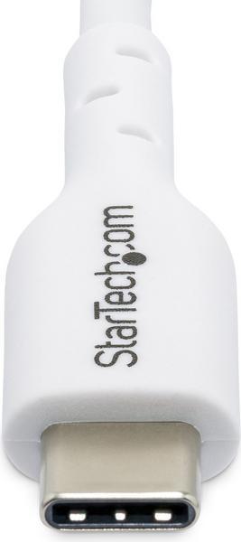 StarTech.com Câble de Charge USB-C de 3m, Charge et Synchronisation, 60W (3A) PD, Câble de Charge USB 2.0 pour Ordinateur Portable, Gaine TPE - Cordon de Charge USB C Blanc