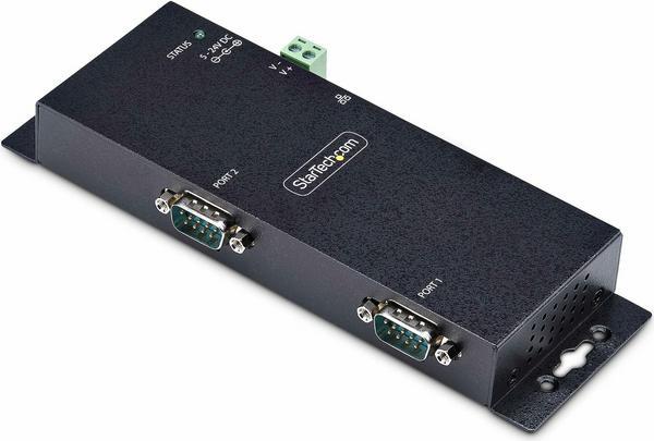 StarTech.com Adaptateur Série vers Ethernet à 2 Ports, Serveur de Périphériques Série IP pour Périphériques RS232 Distants, Montage Mural/ Rail DIN, Boîtier Métallique, Convertisseur Série RJ45 LAN vers DB9, TAA