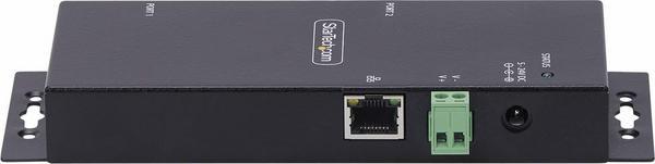 StarTech.com Adaptateur Série vers Ethernet à 2 Ports, Serveur de Périphériques Série IP pour Périphériques RS232 Distants, Montage Mural/ Rail DIN, Boîtier Métallique, Convertisseur Série RJ45 LAN vers DB9, TAA