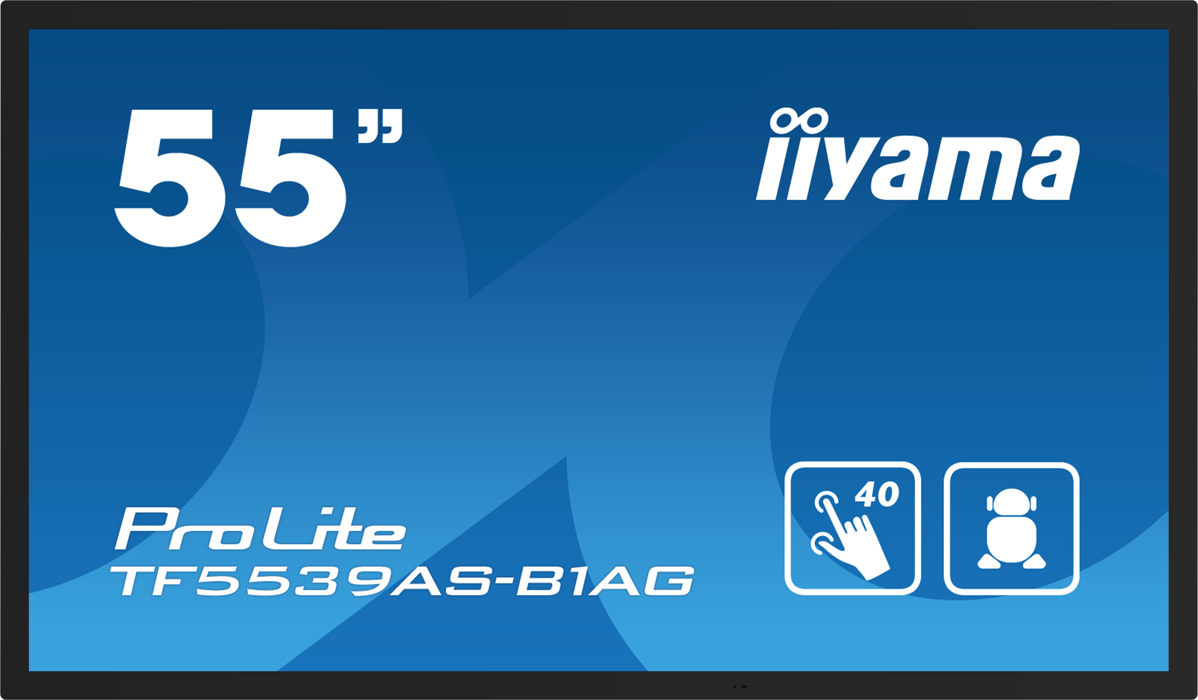 iiyama TF5539AS-B1AG Écran d'affichage dynamique Écran plat de signalisation numérique 138,7 cm (54.6") LED 500 cd/m² 4K Ultra HD Noir Écran tactile Intégré dans le processeur Android 24/7