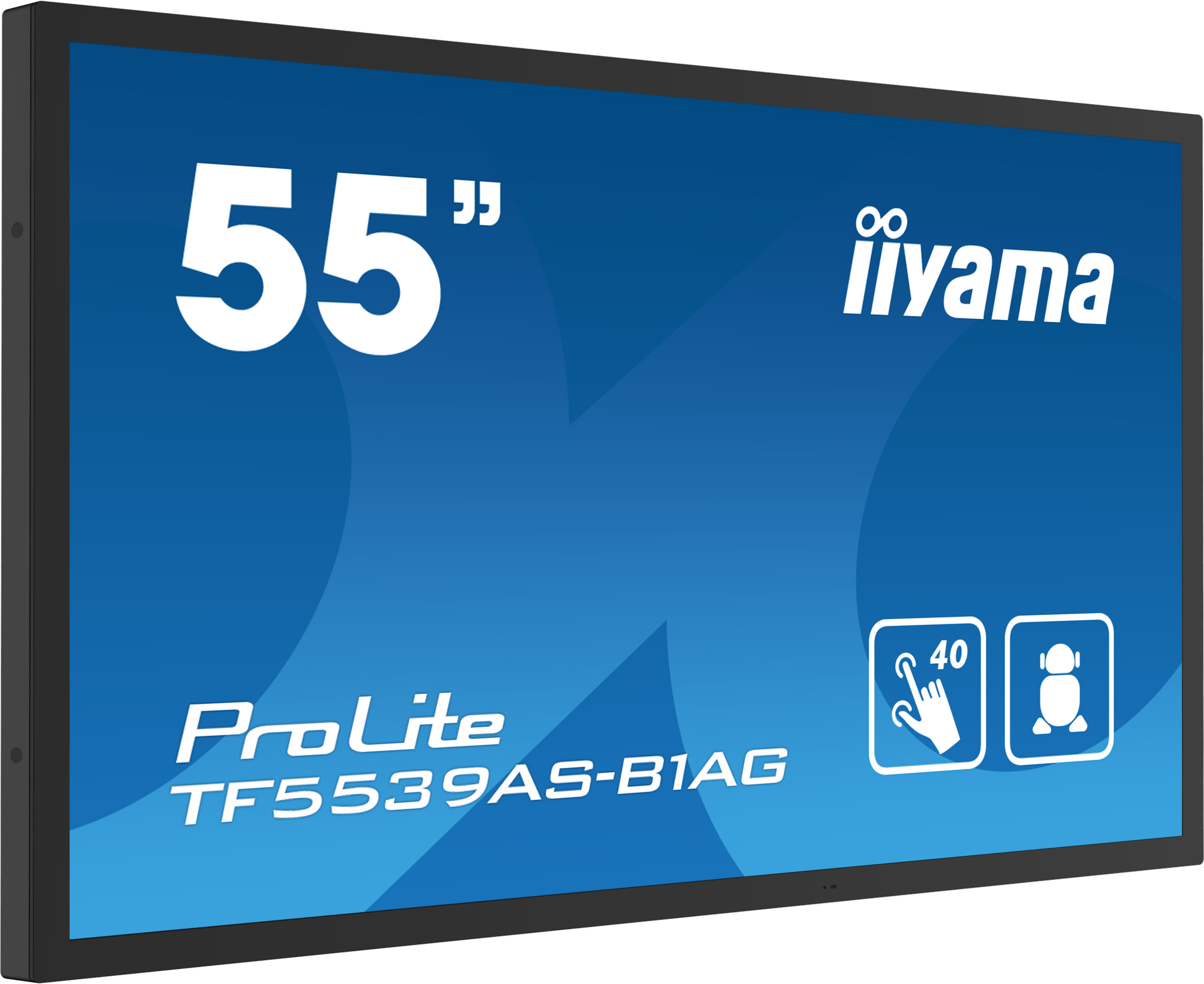 iiyama TF5539AS-B1AG Écran d'affichage dynamique Écran plat de signalisation numérique 138,7 cm (54.6") LED 500 cd/m² 4K Ultra HD Noir Écran tactile Intégré dans le processeur Android 24/7