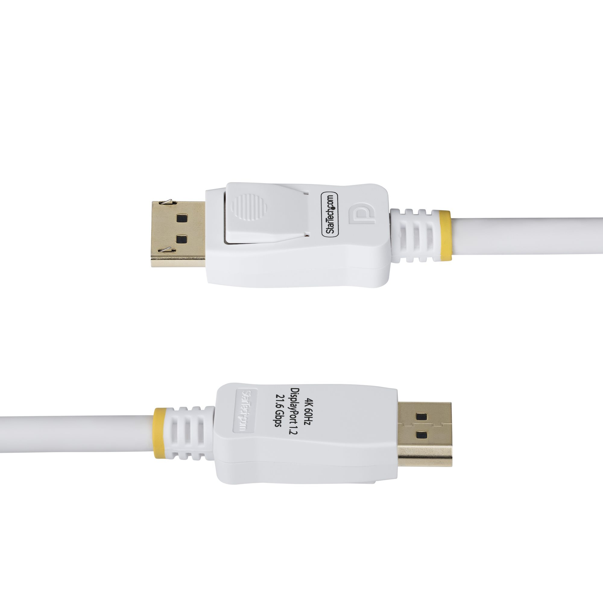StarTech.com Câble DisplayPort 1.2 de 1,8m Blanc Certifié VESA, 4K 60Hz, 21.6Gbps, Connecteurs DP Verrouillables, Câble DisplayPort DP 1.2, Câble de Moniteur DP, M/M