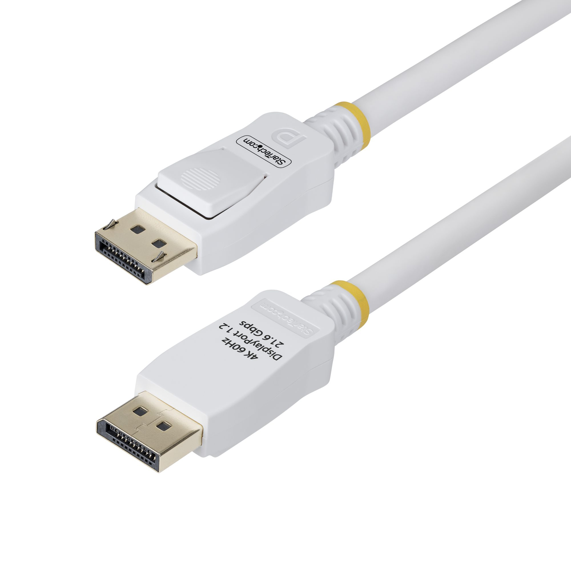 StarTech.com Câble DisplayPort 1.2 de 1,8m Blanc Certifié VESA, 4K 60Hz, 21.6Gbps, Connecteurs DP Verrouillables, Câble DisplayPort DP 1.2, Câble de Moniteur DP, M/M
