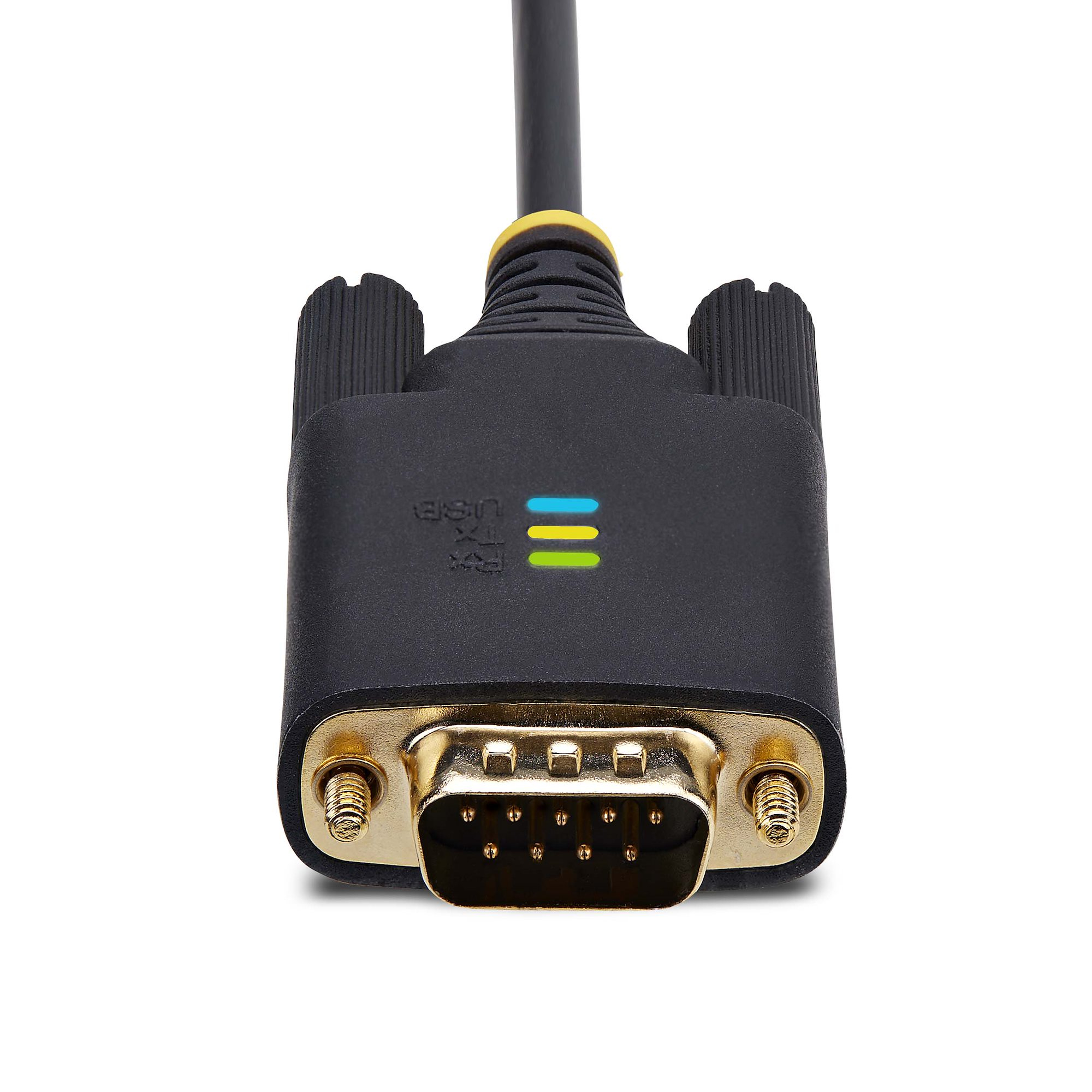 StarTech.com Câble USB vers Série de 2m, Rétention COM, Vis/Écrous Interchangeables, Câble Adaptateur USB vers Série, USB-A vers DB9 RS232, FTDI IC, Protection ESD, Windows/macOS/Linux