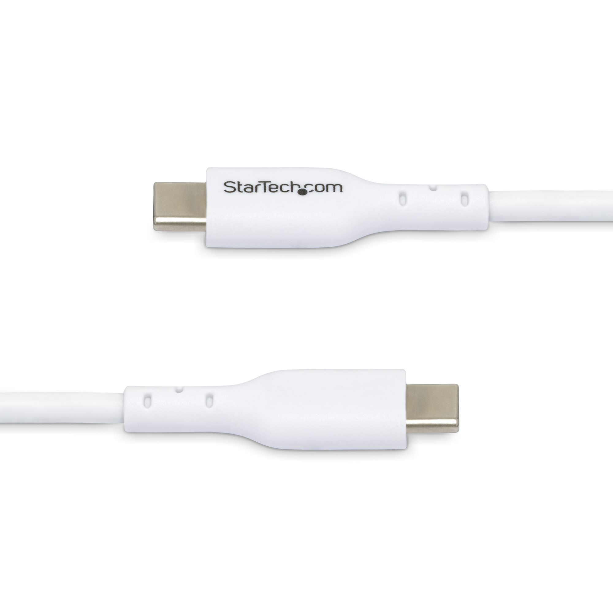 StarTech.com Câble de Charge USB-C de 1m, Charge et Synchronisation, 60W (3A) PD, Câble de Charge USB 2.0 pour Ordinateur Portable - Cordon de Charge USB C Blanc