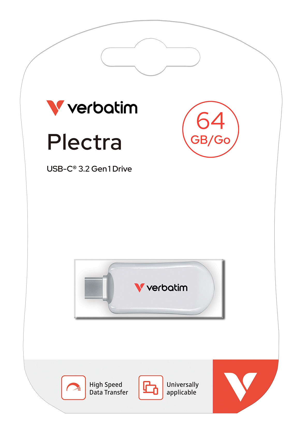 Verbatim 30228 lecteur USB flash 64 Go USB Type-C 3.2 Gen 1 (3.1 Gen 1) Blanc