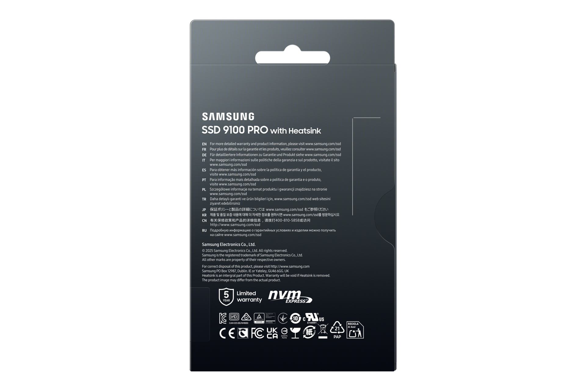 Samsung 9100 PRO Heatsink PCIe® 5.0 NVMe™ M.2 SSD - 2 TB