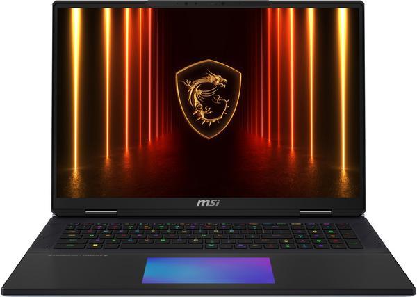 MSI Titan 18 HX AI A2XWIG-402FR Intel Core Ultra 9 285HX Ordinateur portable 45,7 cm (18") UHD+ 64 Go DDR5-SDRAM 6 To SSD NVIDIA GeForce RTX 5080 Wi-Fi 7 (802.11be) Windows 11 Pro Noir