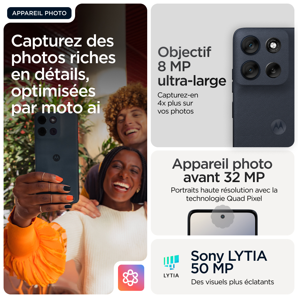 Motorola moto g56 5G 17,1 cm (6.72") Double SIM hybride Android 15 USB Type-C 8 Go 256 Go 5200 mAh Noir