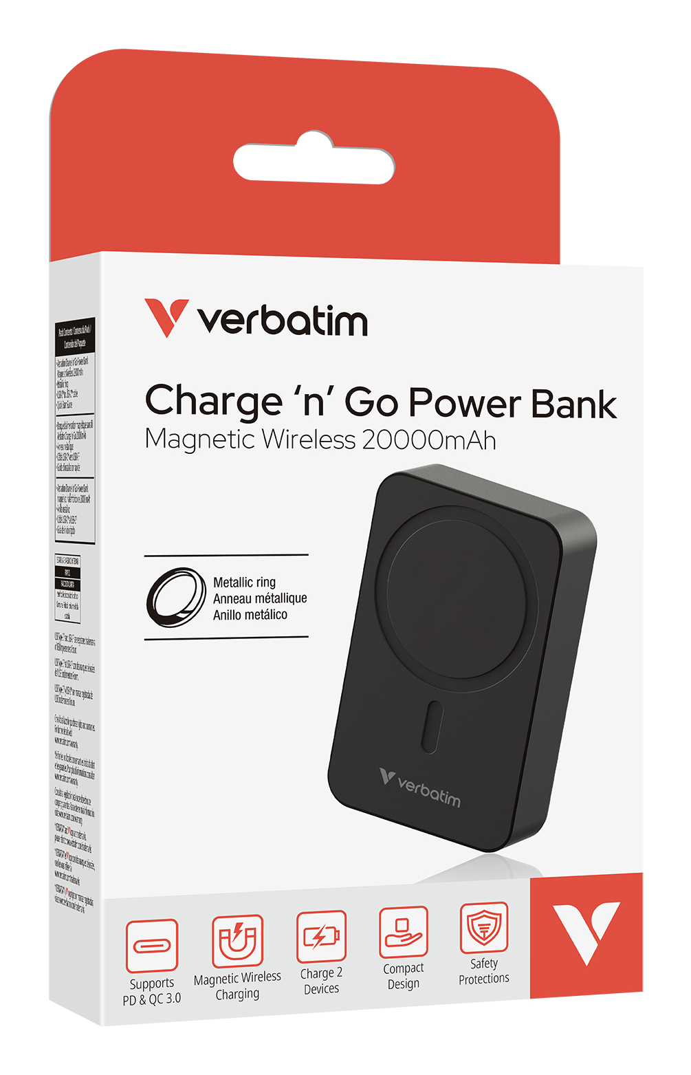 Verbatim Charge 'n' Go Essentials 20000 mAh Recharge sans fil Noir