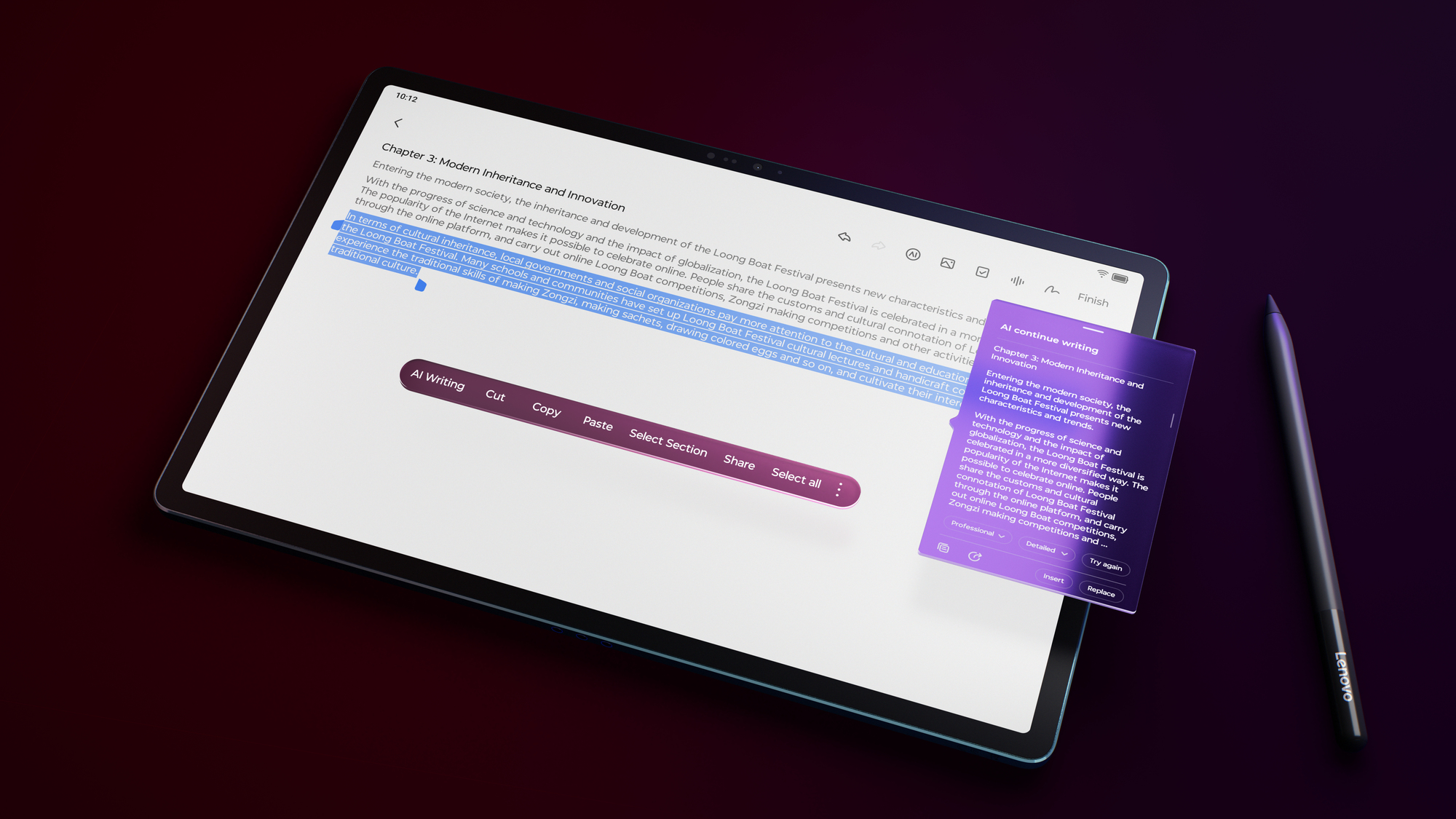 Lenovo Yoga Tab Plus Qualcomm Snapdragon 256 Go 32,3 cm (12.7") 16 Go Wi-Fi 7 (802.11be) Android 14 Bleu