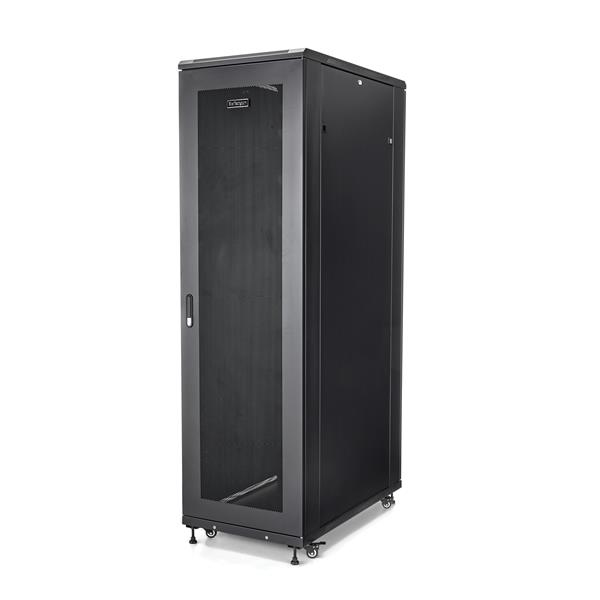 StarTech.com Rack Serveur 42U à 4 Montants, Rack de Données 19" pour Ordinateur / AV / Équipement IT, Rack Serveur avec Roulettes, Armoire Réseau Industrielle Pleine Taille