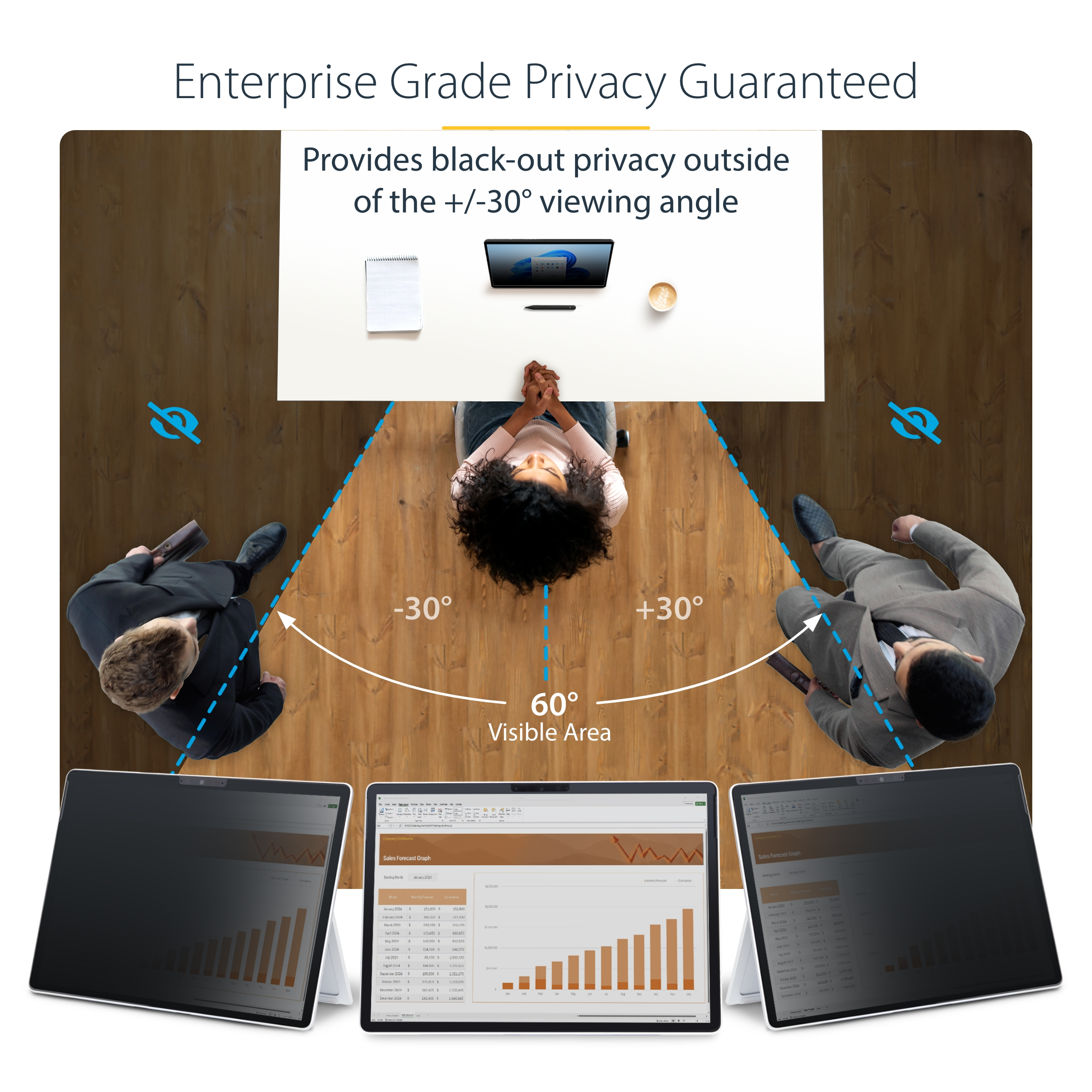 StarTech.com Filtre de Confidentialité à 4 Directions pour Surface Pro 8/9/X 13 pouces, pour Portrait/Paysage, Écran de Protection Surface, +/- 30 Degrés de Vue, Filtre Anti Lumière Bleue (51 %), Anti-Reflet
