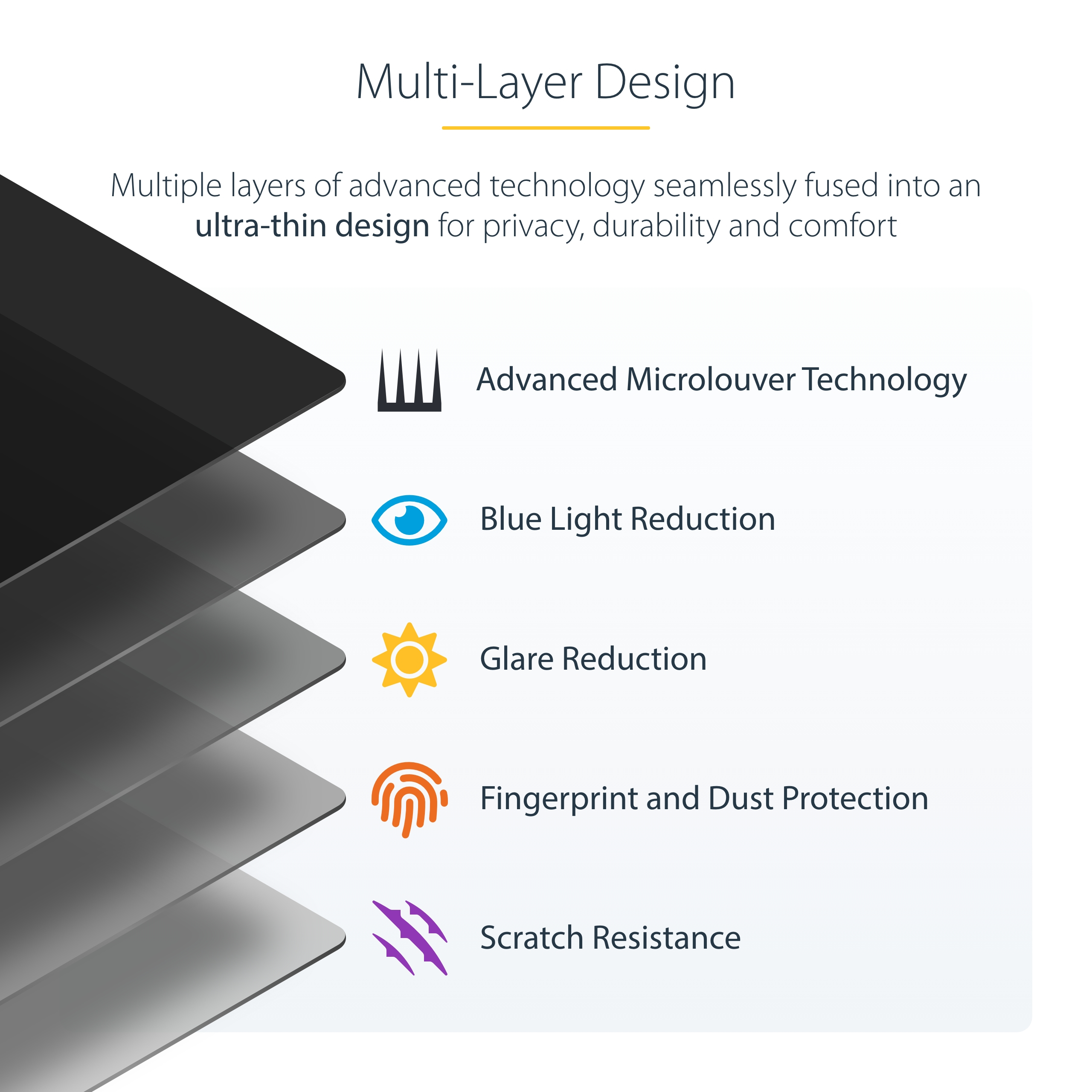 StarTech.com Filtre de Confidentialité à 4 Directions pour Surface Pro 8/9/X 13 pouces, pour Portrait/Paysage, Écran de Protection Surface, +/- 30 Degrés de Vue, Filtre Anti Lumière Bleue (51 %), Anti-Reflet