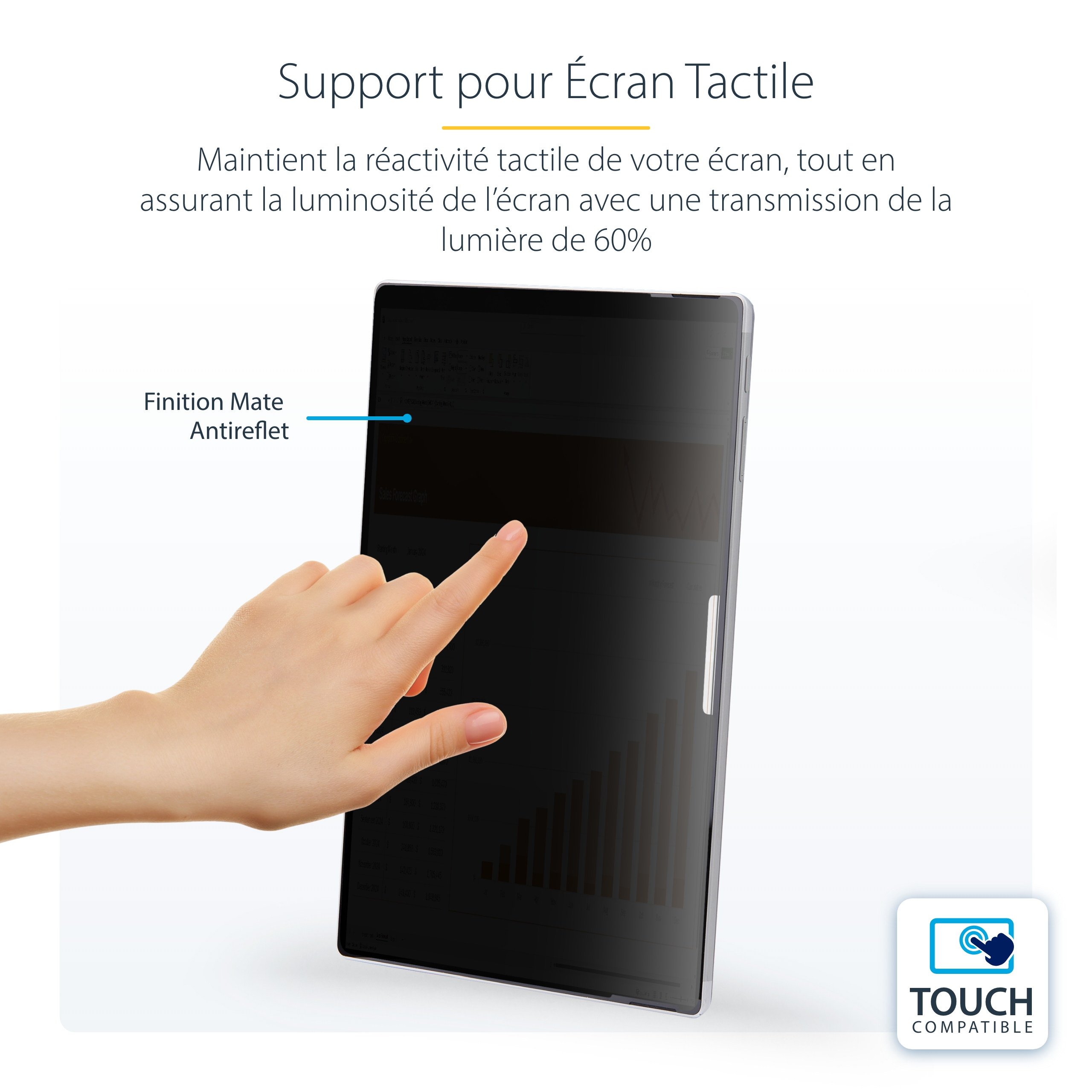 StarTech.com Filtre de Confidentialité à 4 Directions pour Surface Pro 8/9/X 13 pouces, pour Portrait/Paysage, Écran de Protection Surface, +/- 30 Degrés de Vue, Filtre Anti Lumière Bleue (51 %), Anti-Reflet