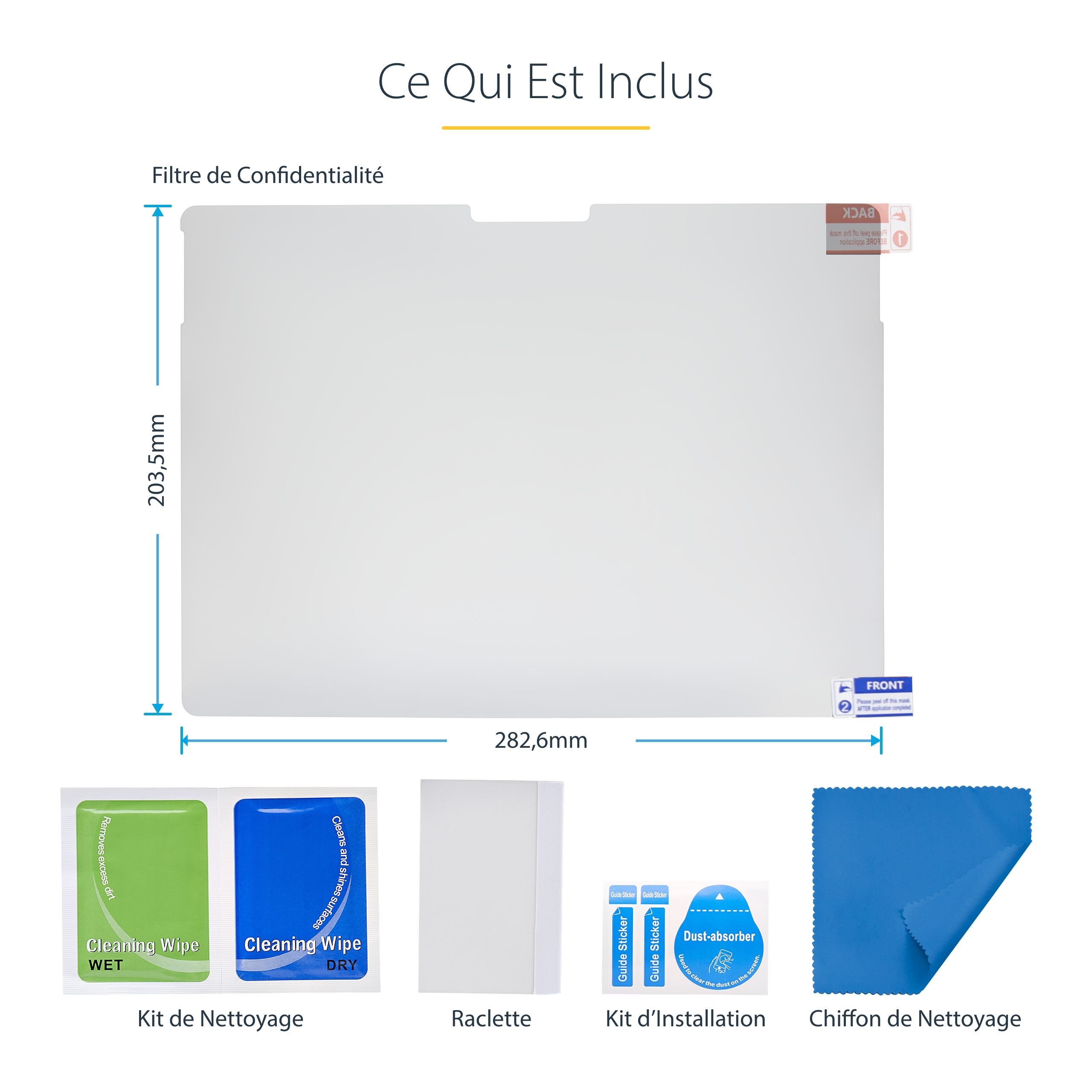 StarTech.com Filtre de Confidentialité à 4 Directions pour Surface Pro 8/9/X 13 pouces, pour Portrait/Paysage, Écran de Protection Surface, +/- 30 Degrés de Vue, Filtre Anti Lumière Bleue (51 %), Anti-Reflet