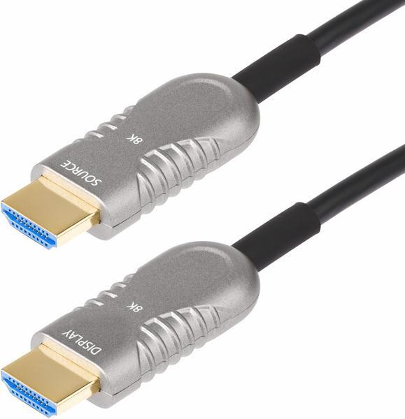 StarTech.com Câble Optique Actif (AOC) HDMI 2.1 Hybride de 15,2m, CMP, Plénum, Câble Fibre Optique HDMI 2.1/2.0 Ultra-Haute Vitesse 8K, 48Gbps, 8K 60Hz/4K 120Hz, HDR10+/FRL/TMDS/eARC