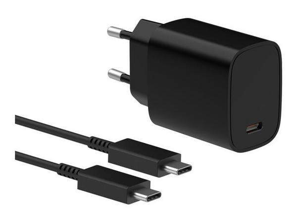 Chargeur secteur USB-C 20W Power Delivery (PD) avec c?e USB-C - Longueur de c?e : 1.8m - Noir - Compatible charge rapide toutes marques