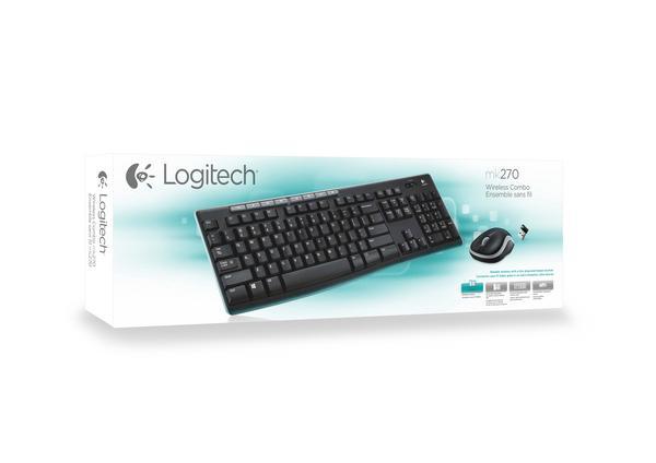 Logitech Wireless Combo MK270 clavier Souris incluse Universel USB AZERTY Français Noir