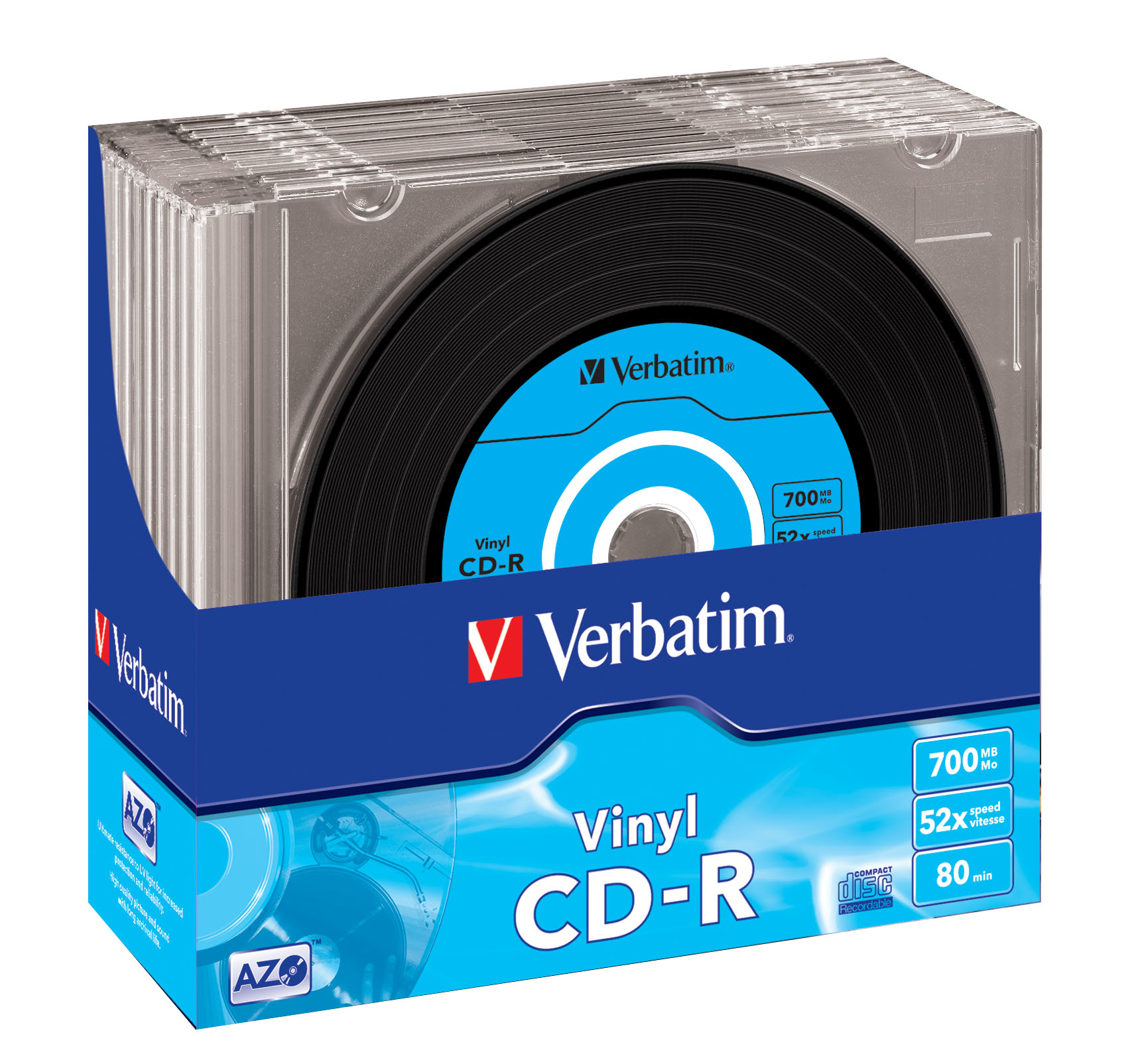 Verbatim CD-R AZO Data Vinyl 700 Mo 52x 10 pièce(s)