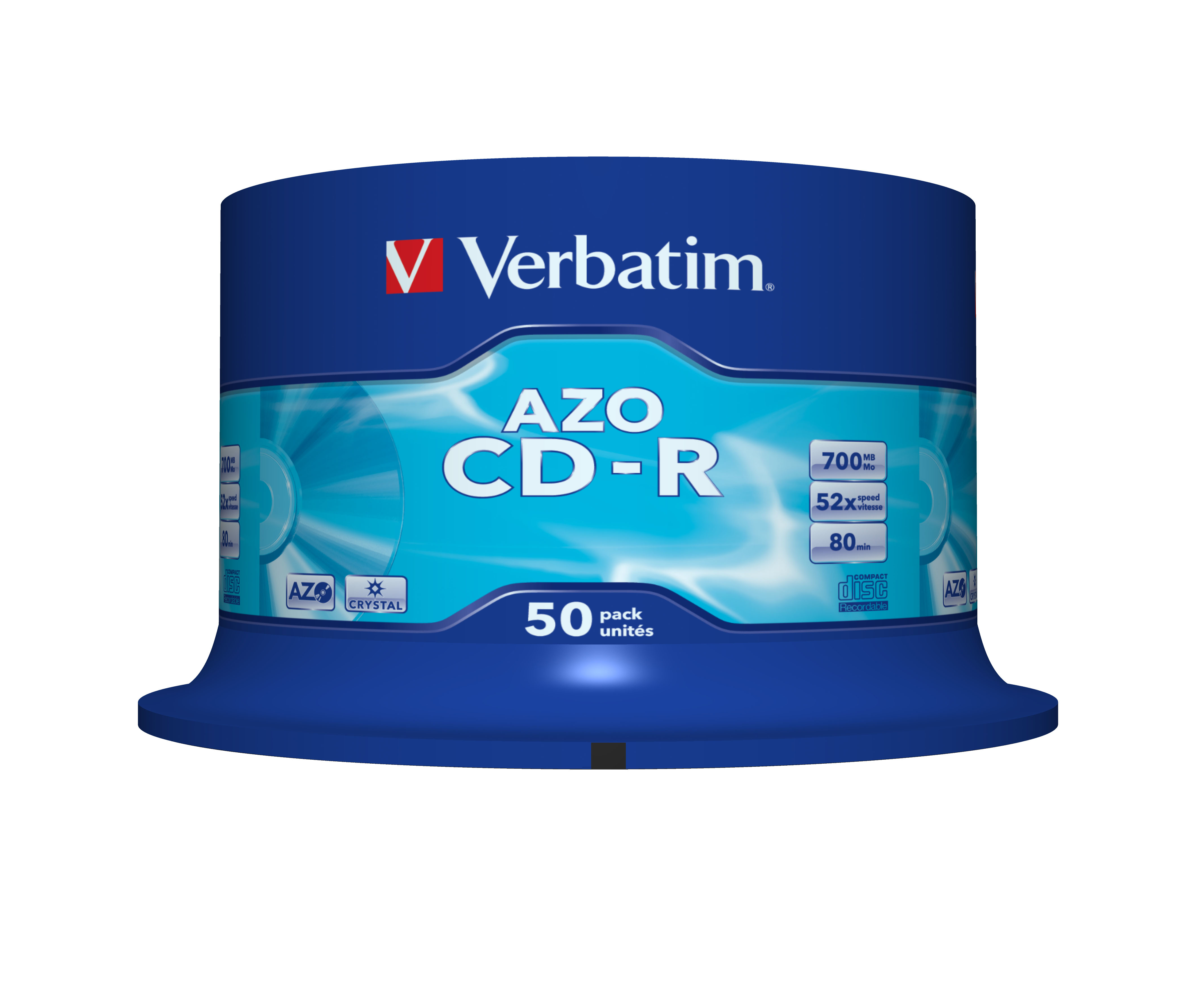 Verbatim CD-R AZO Crystal 700 Mo 52x 50 pièce(s)