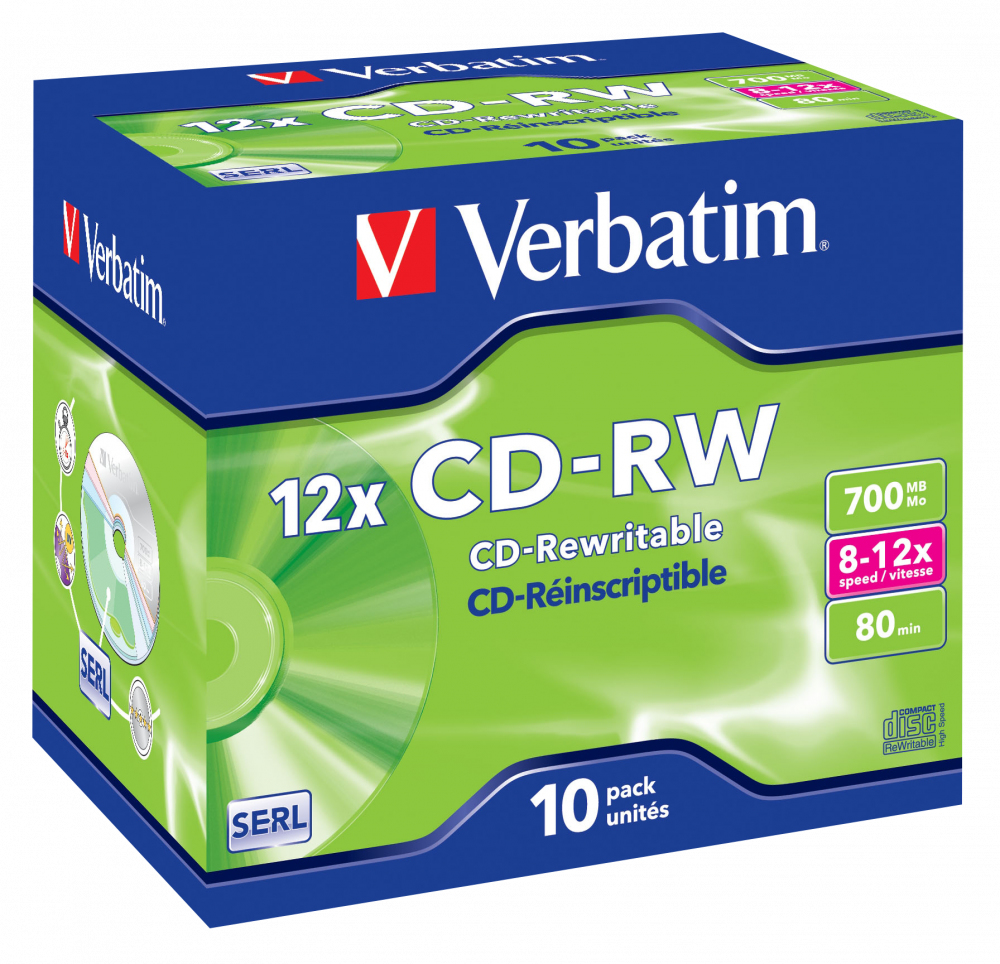 Verbatim CD-RW 12x 700 Mo 10 pièce(s)