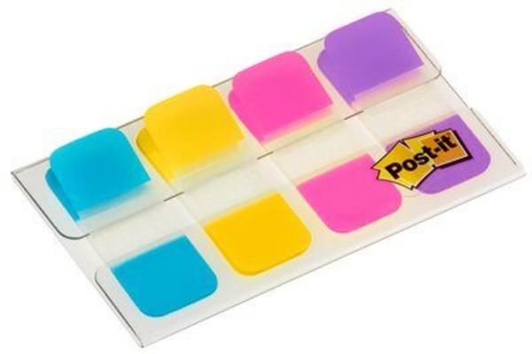 1 Marque-pages  Post it rigides 1,6x3,8 cm - 4 couleurs vives