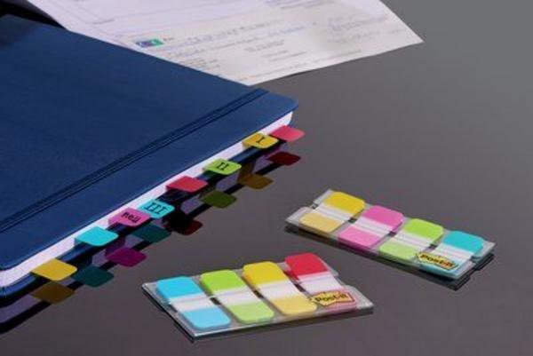 1 Marque-pages  Post it rigides 1,6x3,8 cm - 4 couleurs vives