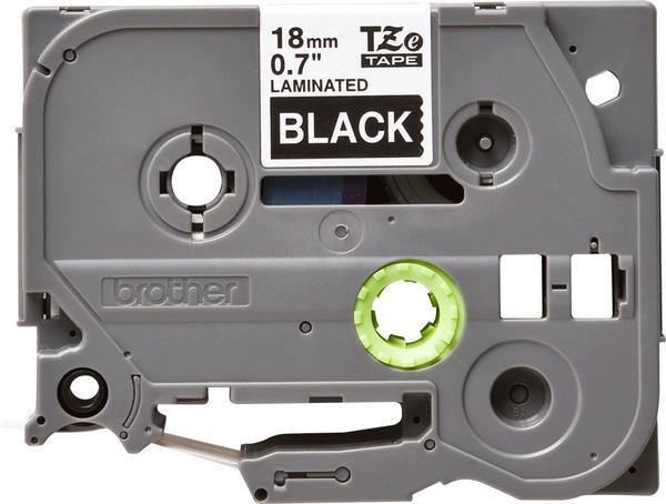 1 Ruban pour titreuse BROTHER TZ laminé 18mm blanc/noir