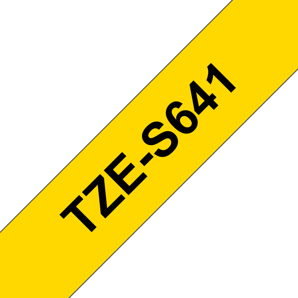 BROTHER P-TOUCH TZE-S641 noir sur jaune  18mm extra gluey