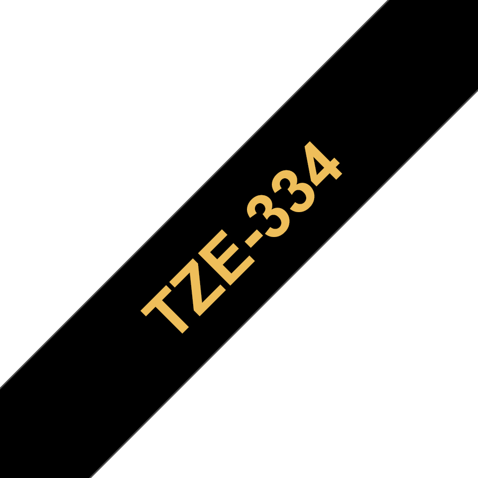 BROTHER P-TOUCH TZE-334 gold sur noir  12mm