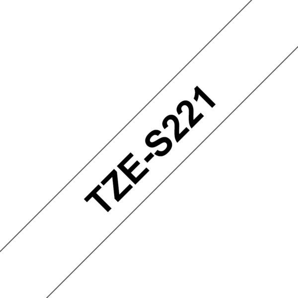 BROTHER P-TOUCH TZE-S221 noir sur blanc 9mm extra gluey