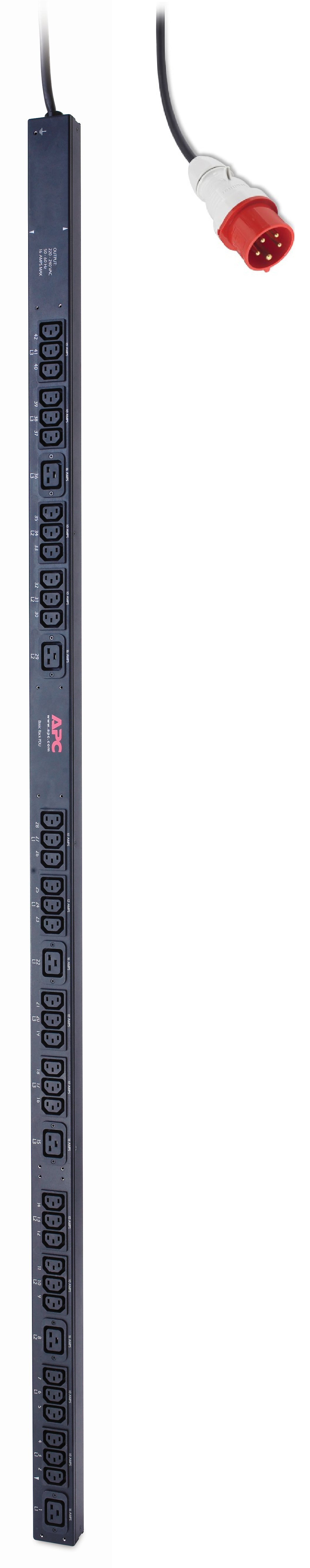 APC Rack PDU, Basic, Zero U, 11 kW, 230 V, (36) C13 (6) C19