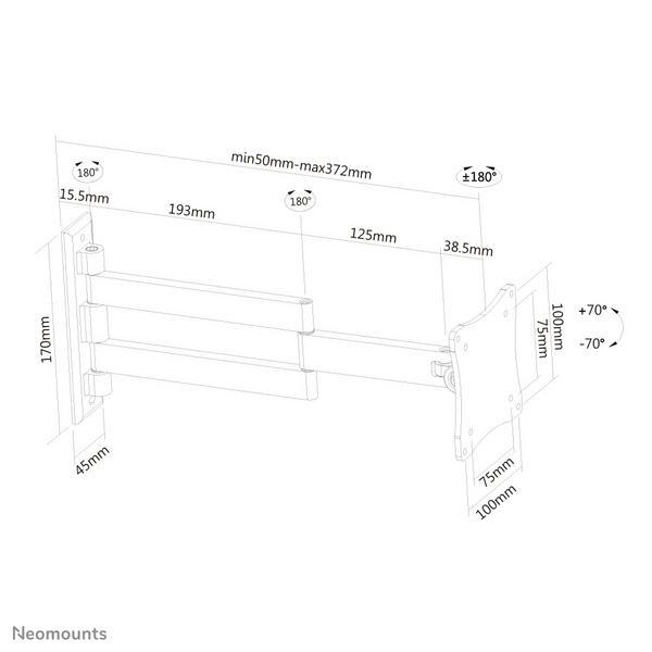NEOMOUNTS FPMA-W830 Support décran mural 10-27p - orientable