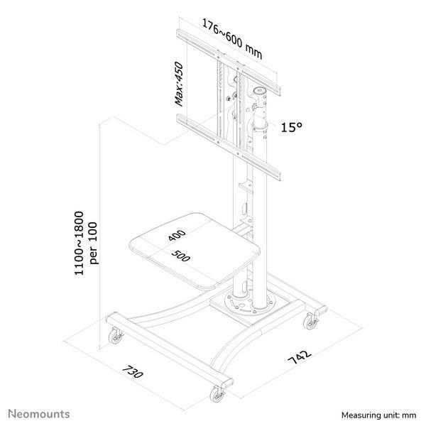 NEOMOUNTS PLASMA-M1800E Chariot pour écran 27-70p