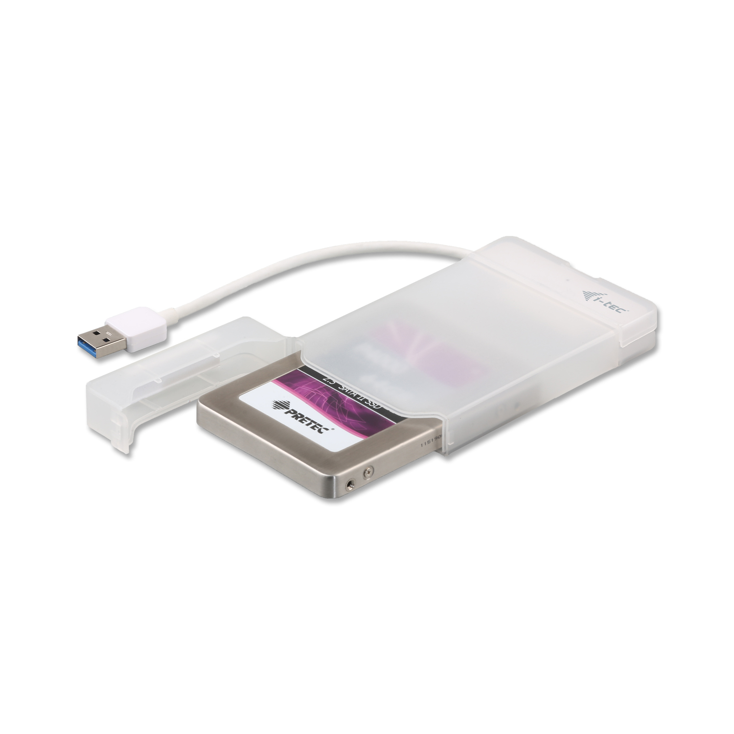I-TEC USB 3.0 Advance MySafe Easy Enclosure 6.4cm 2.5p External Enclosure for SATA HDD itegrated cable white