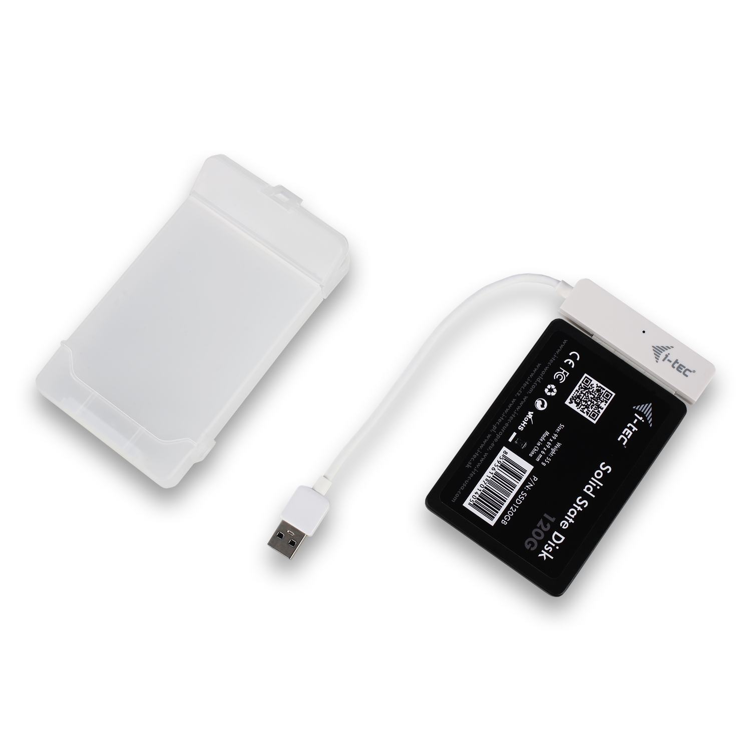 I-TEC USB 3.0 Advance MySafe Easy Enclosure 6.4cm 2.5p External Enclosure for SATA HDD itegrated cable white