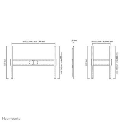 NEOMOUNTS LFD-W1500 Support pour écran mural 60-100p - fixe - paysage et portrait