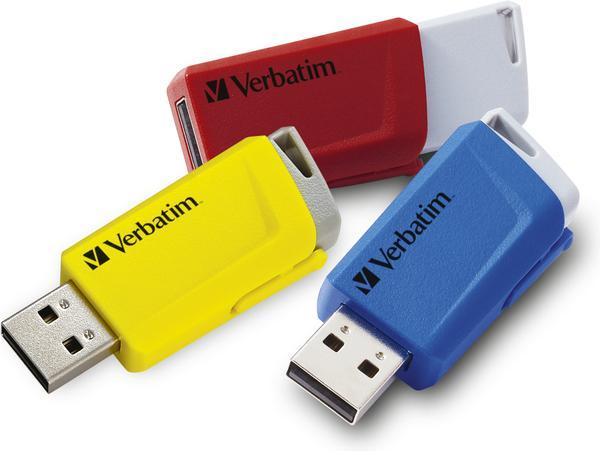 Verbatim Clé USB Store 'n Click 3 x 16 Go Rouge / Bleu / Jaune