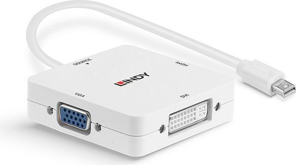 LINDY Adaptateur Mini DP 1.2 vers HDMI 4K30 DVI VGA