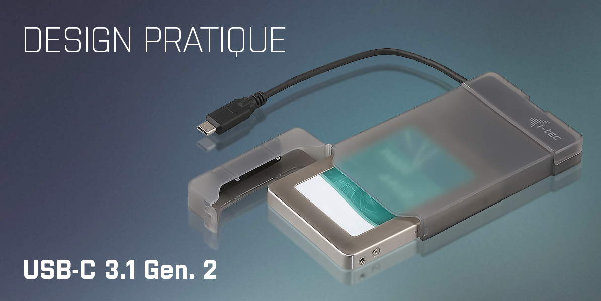 I-TEC USB-C Advance My Safe Easy Case 6.4cm 2.5p external hard disk case for SATA HDD SSD USB-C 3.1 10Gbps compatible with TB3