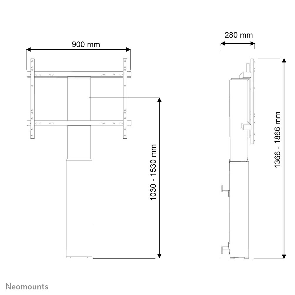 NEOMOUNTS PLASMA-W2250SILVER Socle pour écran 42-100p - mural - motorisé