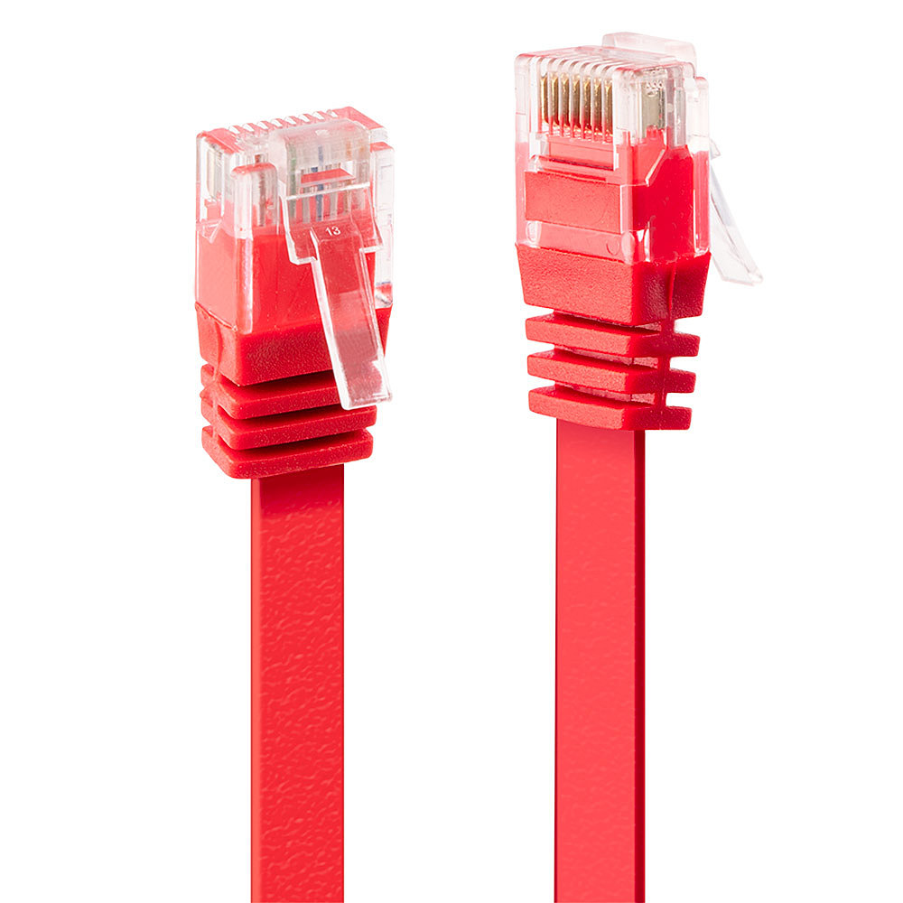 LINDY Cat.6 U/UTP Flat Cable 1m Red