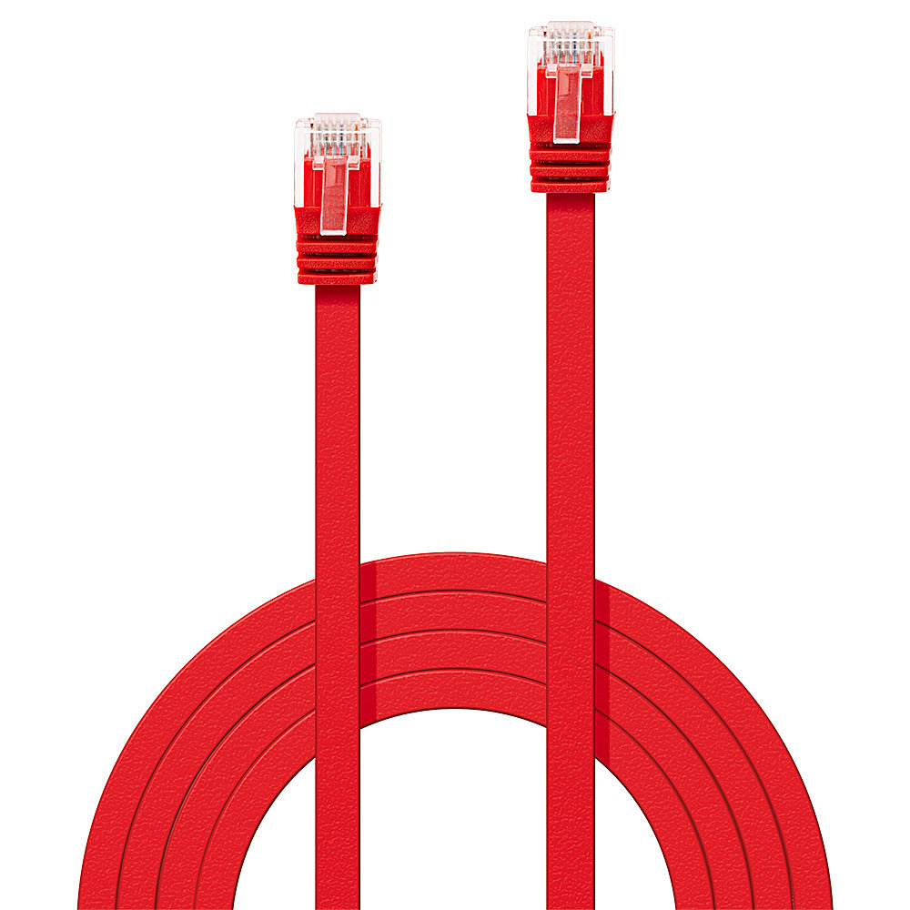 LINDY Cat.6 U/UTP Flat Cable 1m Red