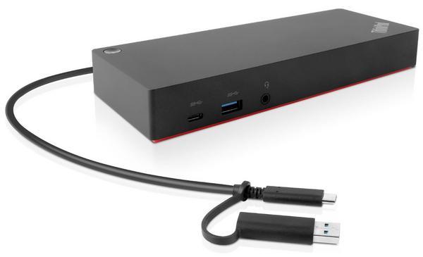 LENOVO ThinkPad Hybrid USB-C avec USB-A Dock - Station daccueil - USB-C - 2 x HDMI, 2 x DP - GigE - 135 Watt - ThinkRed