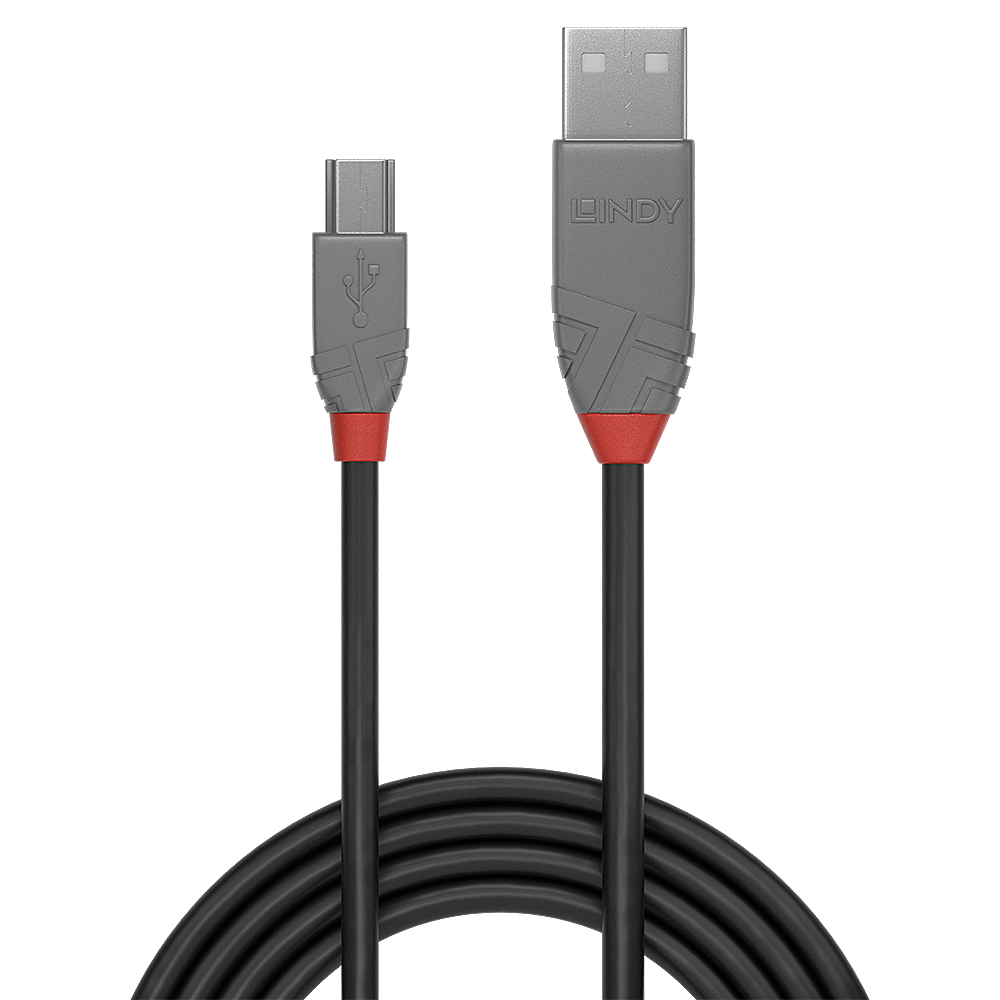 LINDY Câble USB 2.0 type A vers Mini-B Anthra Line 2m