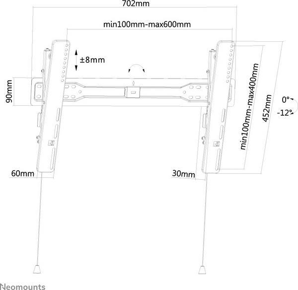 NEOMOUNTS LED-W650BLACK Support pour écran mural 37-75p - inclinable