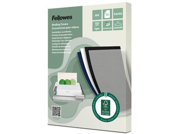 FELLOWES Couvertures de reliure FSC Léger / A4 / 50 unités / Translucide PAQUET DE 50 feuilles