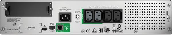 APC Smart-UPS 750VA LCD 230V RM 2U SmartSlot USB 5min Runtime 500W with SmartConnect